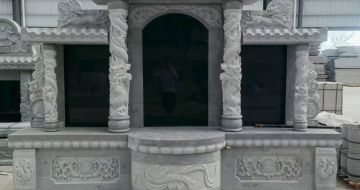 丽水 芝麻灰高档墓碑，土墓，可定制