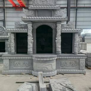丽水 芝麻灰高档墓碑，土墓，可定制