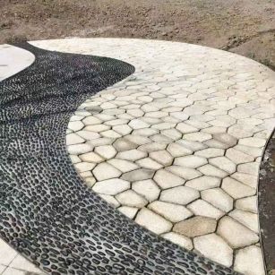 丽水 黄金麻冰裂缝室外铺装效果完美展示