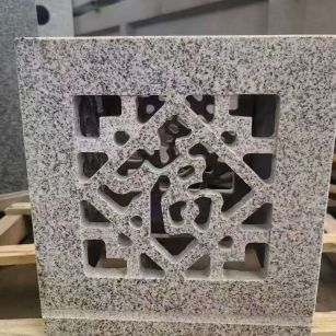 丽水 芝麻白花岗岩镂空雕花灯笼