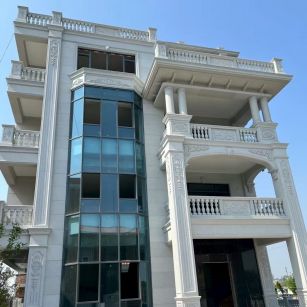 丽水 芝麻白花岗岩别墅外墙干挂效果展示