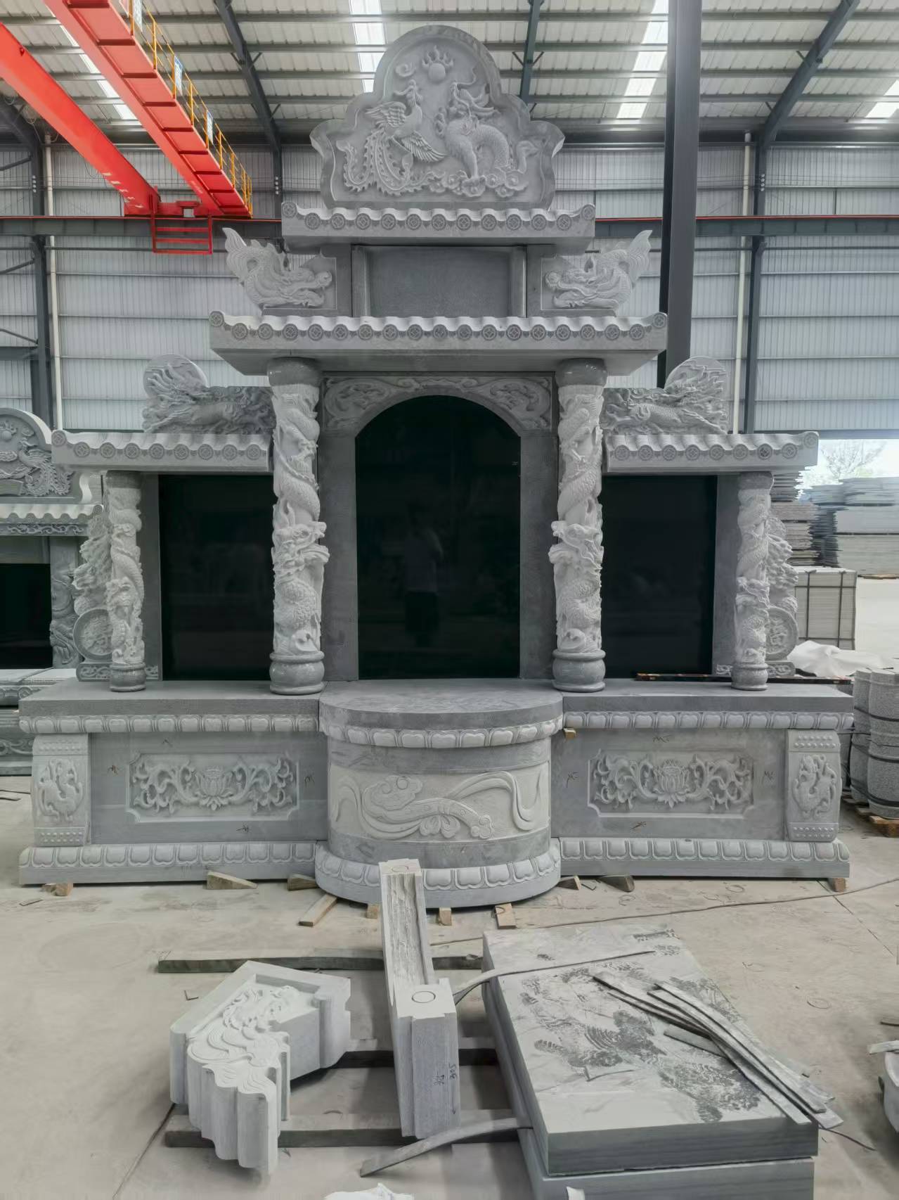 丽水 芝麻灰高档墓碑，土墓，可定制