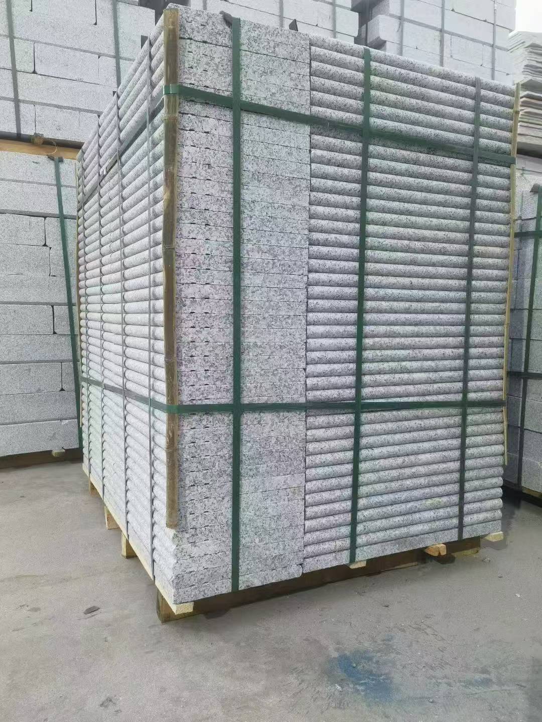 丽水 芙蓉白3公分厚磨圆边、拉槽，楼梯踏步