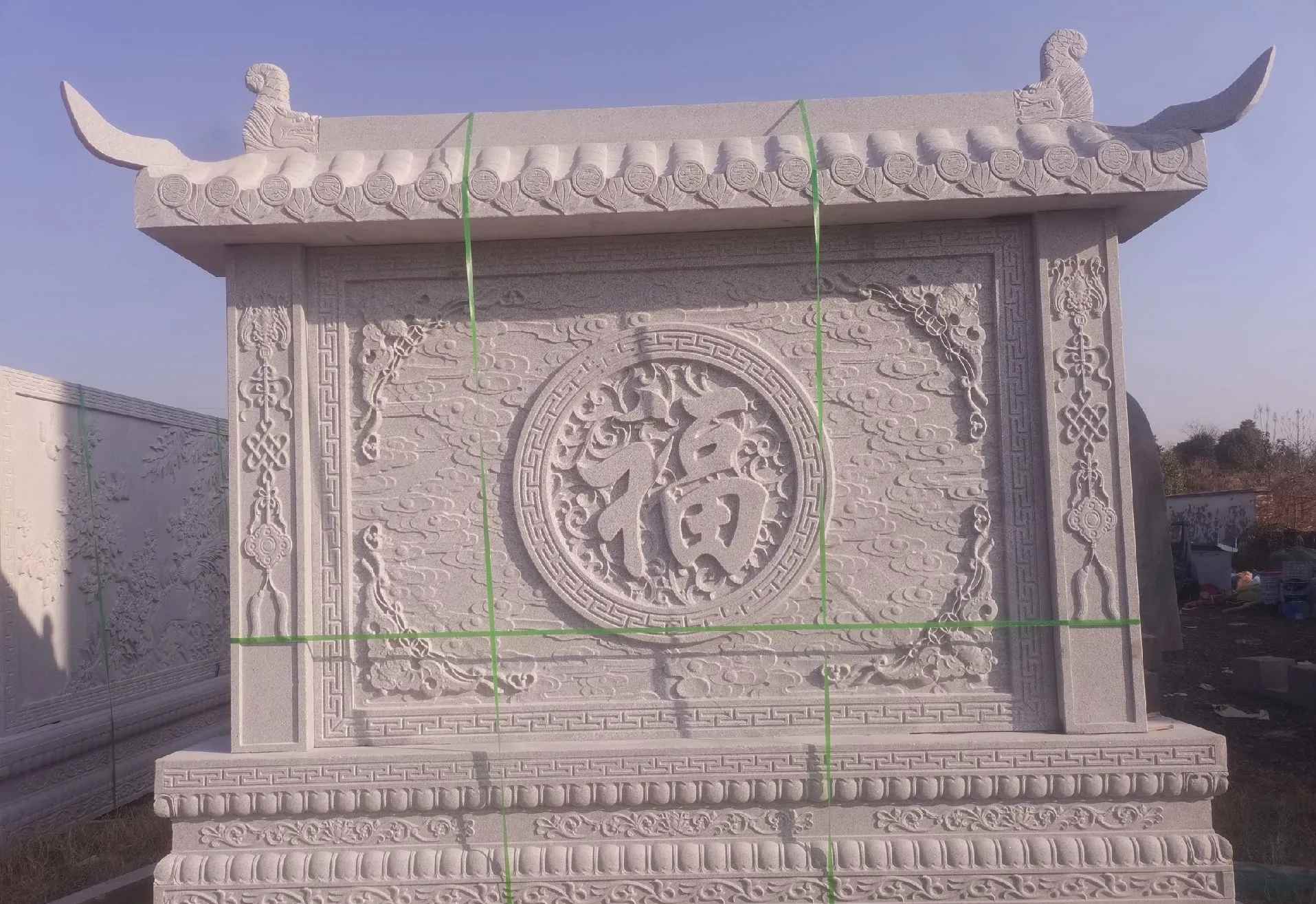 丽水 芝麻白花岗岩屏风，照壁，影壁